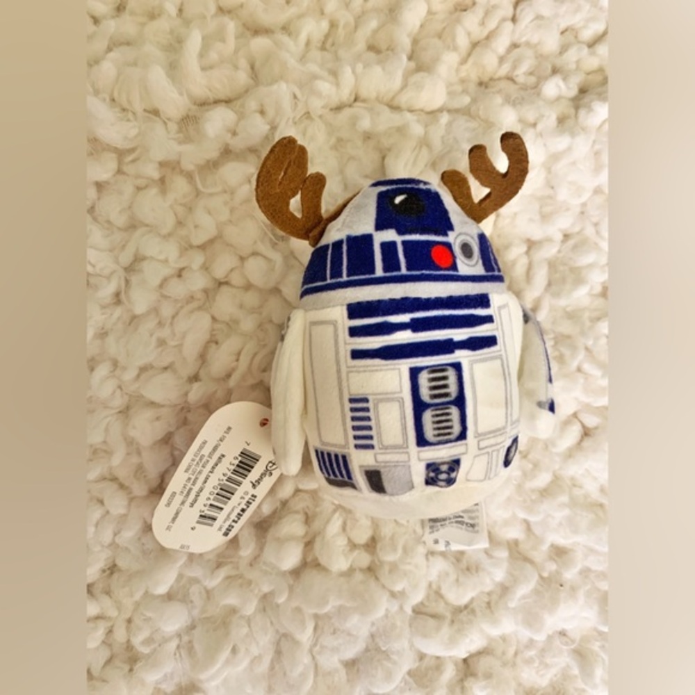 New Hallmark Itty Bitty Star Wars Disney R2-D2 Plush with Holiday Antlers